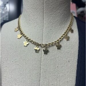 Butterfly Gold  plated, stainless steel necklace.